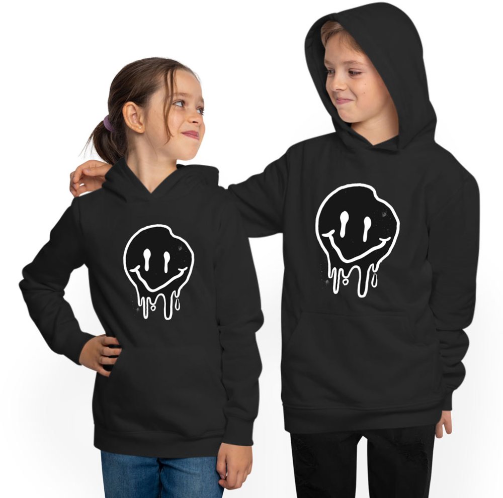 Kids smiley hoodie with trendy print i292